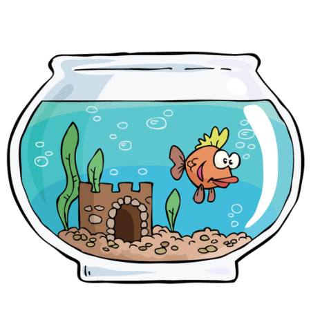 fisk, bunke, swin, vatten, slott, sand Dedmazay - Dreamstime