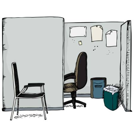 kontor, stol, skräp, papper Eric Basir - Dreamstime