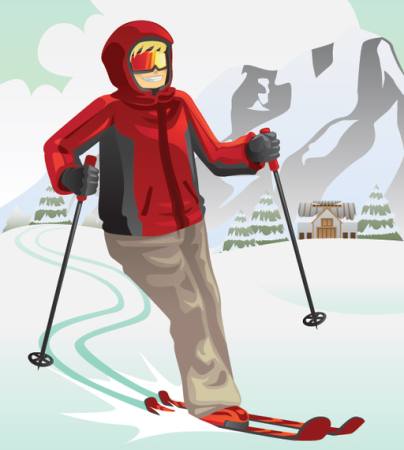 skidor, vinter, snö, berg, rekreationsort, röd Artisticco Llc - Dreamstime