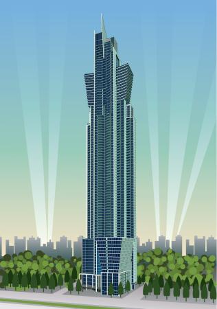 sky, träd, bygga, stora, skyskrapor Ultrapop - Dreamstime