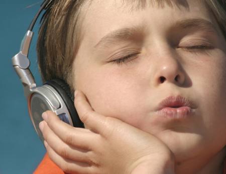 musik, unge, barn, lyssna, lyssna Showface - Dreamstime