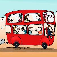 Pixwords Bilden med buss, barn, enhet, förare Viola Di Pietro (Violad)
