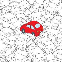 Pixwords Bilden med röd, bil, sylt, trafik Robodread - Dreamstime