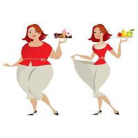 Pixwords Bilden med fett, lady, kvinna, kvinnor, frukt, tårta Vanda Grigorovic - Dreamstime