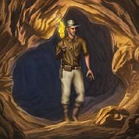 Pixwords Bilden med grotta, brand, man, Andreus - Dreamstime