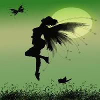 Pixwords Bilden med fe, grönt, måne, fluga, vingar, fjäril Franciscah - Dreamstime