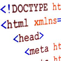 Pixwords Bilden med kod, webbplats, sida, doctype, html, huvud, meta Alexeysmirnov