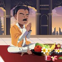 Pixwords Bilden med Man, be, mat, äta, Appels, banan, frukt, indiska Artisticco Llc (Artisticco)