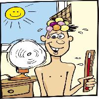 Pixwords Bilden med Sun, man, person, fläkt, fönster, termometer, glass, naken Igor Zakowski (Izakowski)