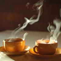 Pixwords Bilden med varma, kaffe, coffe, rök, koppar Sergei Krasii - Dreamstime