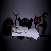 Halloween, säng, monster, natt, scarry Aidarseineshev