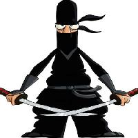 Pixwords Bilden med ninja, svart, svärd, snitt, ögon, Dedmazay - Dreamstime