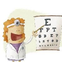 Pixwords Bilden med öga, prov, läkare, kvinna, teckning Jrcasas