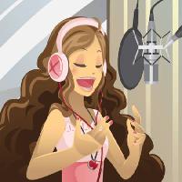 Pixwords Bilden med song, allsång, kvinna, mic, mikrofon, lycklig, beats, Artisticco Llc - Dreamstime
