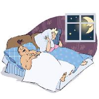 Pixwords Bilden med man, kvinna, fru, sovrum, moon, fönster, natt, kudde, vakna Vanda Grigorovic - Dreamstime