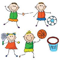 Pixwords Bilden med barn, sport, fotboll, tennis, basket Aliona Zbughin - Dreamstime