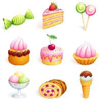 Pixwords Bilden med tårta, sötsaker, godis, glass, muffin Rosinka - Dreamstime