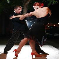 Pixwords Bilden med dans, man, kvinna, svart, klänning, arrangera, musik Konstantin Sutyagin - Dreamstime