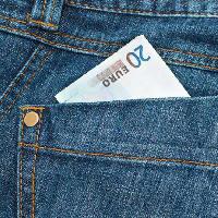Pixwords Bilden med pengar, jeans, tillbaka, pocket Swinnerrr - Dreamstime