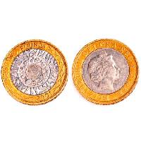 Pixwords Bilden med mynt, huvud, drottning, guld, pounds Picstudio - Dreamstime