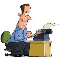 man, kontor, skriva, författare, papper, stol, skrivbord Dedmazay - Dreamstime